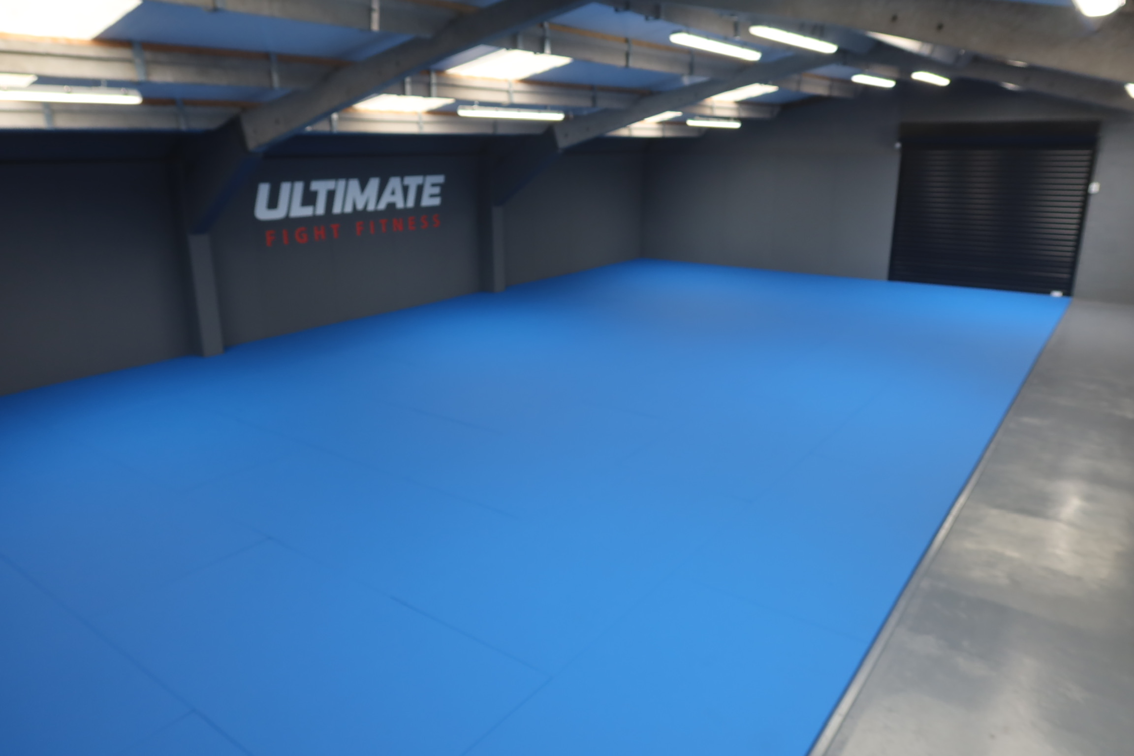 The upstairs matted training area