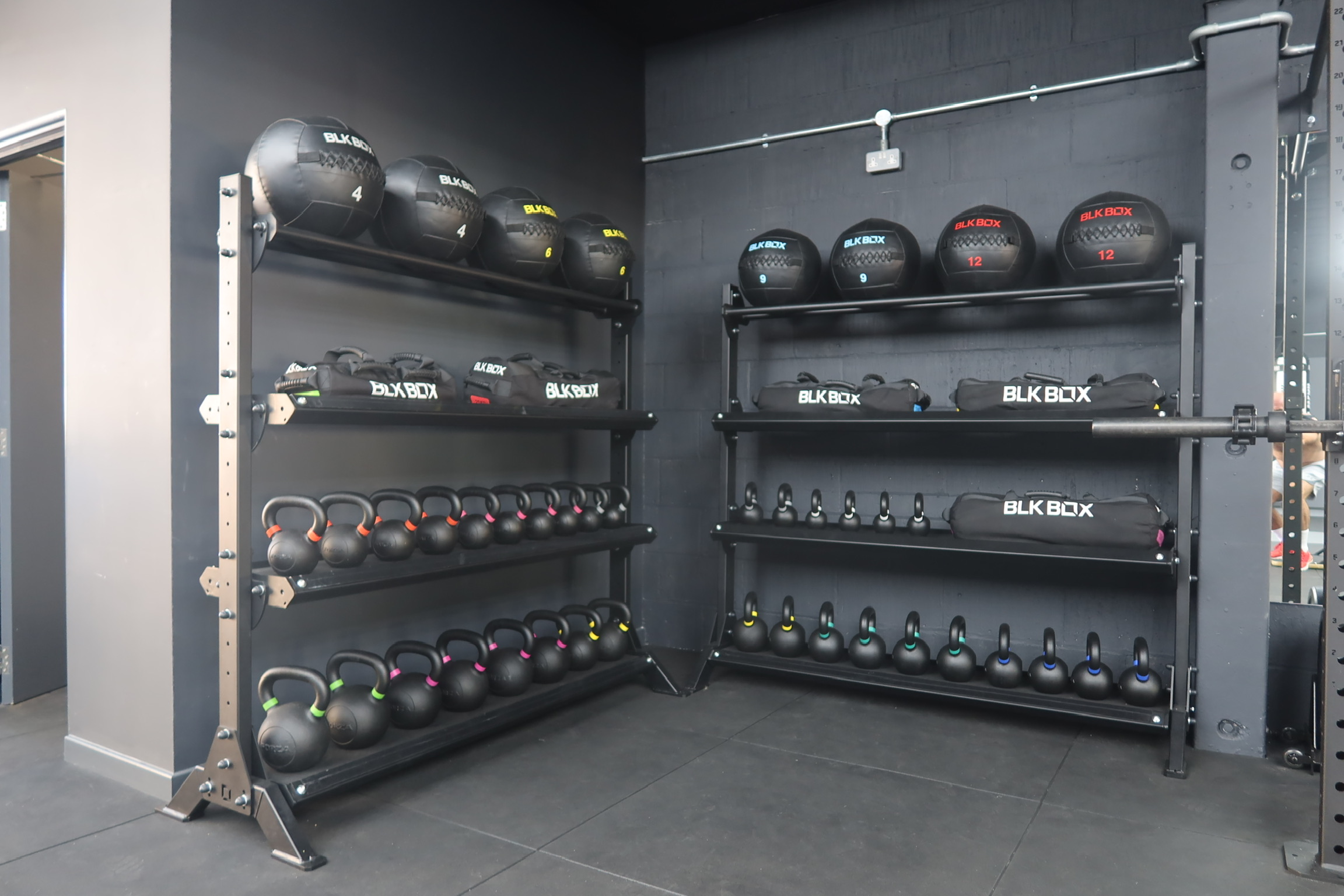 Wall balls, sandbags and kettlebell storage